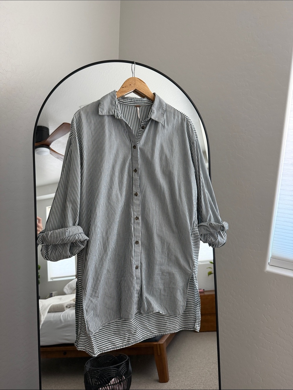 Free People Striped Casual Button-Down Shirt